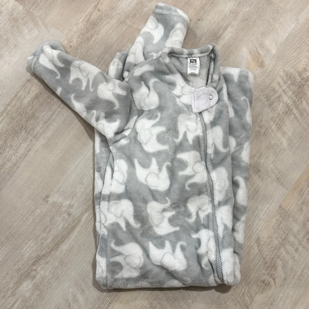 Hudson Baby Gray and White Elephant Sleep Sack